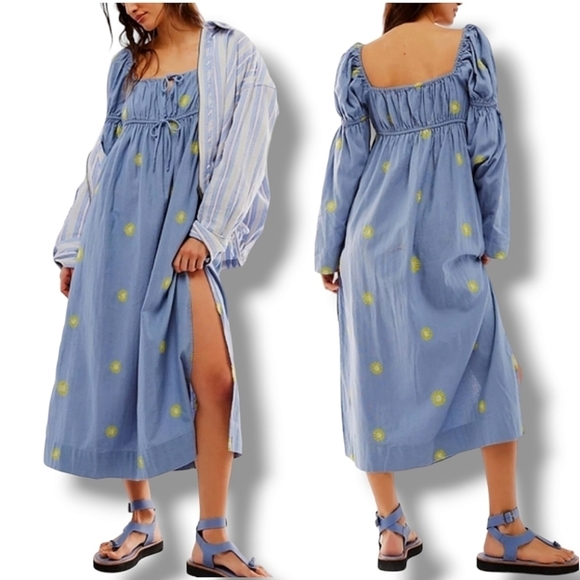 Free People Dresses & Skirts - NWOT Free People Emory Embroidered Midi Dress $168 XS